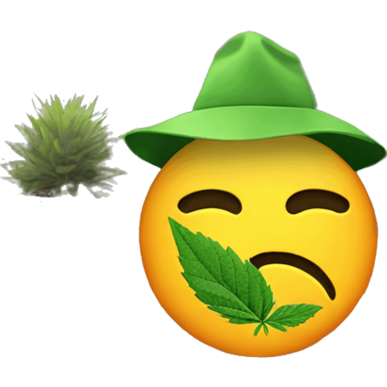 smoking CBD on patio emoji