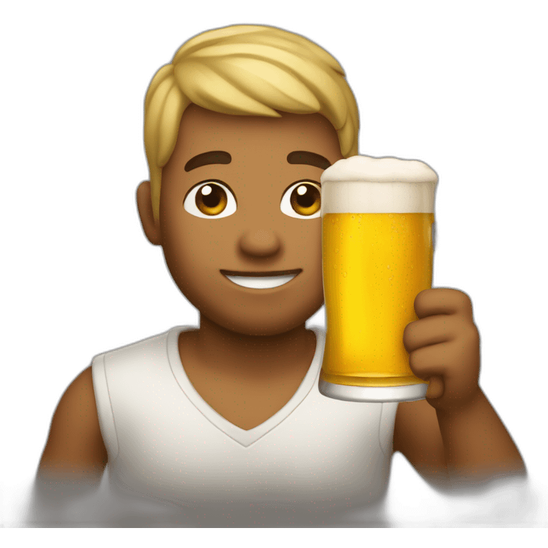 Bebe toda qui bois une bière emoji