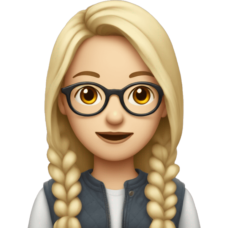 girl with fair skin wearing glasses with rosy glasses emoji