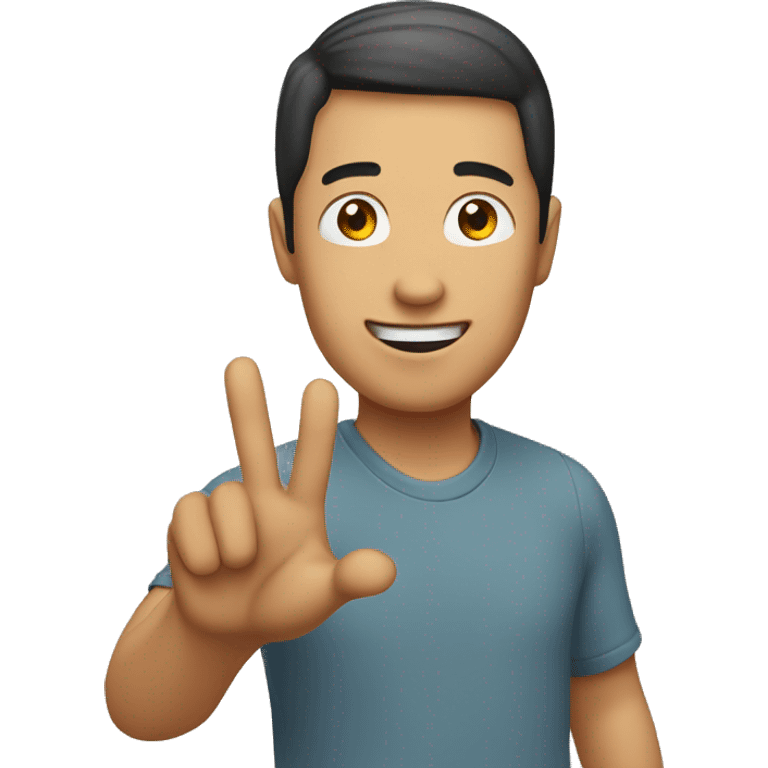 asian man waving shaka emoji