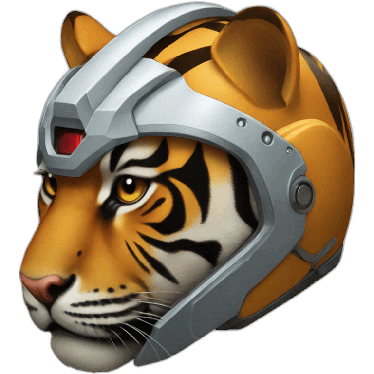 A tiger with the Iron man helmet emoji