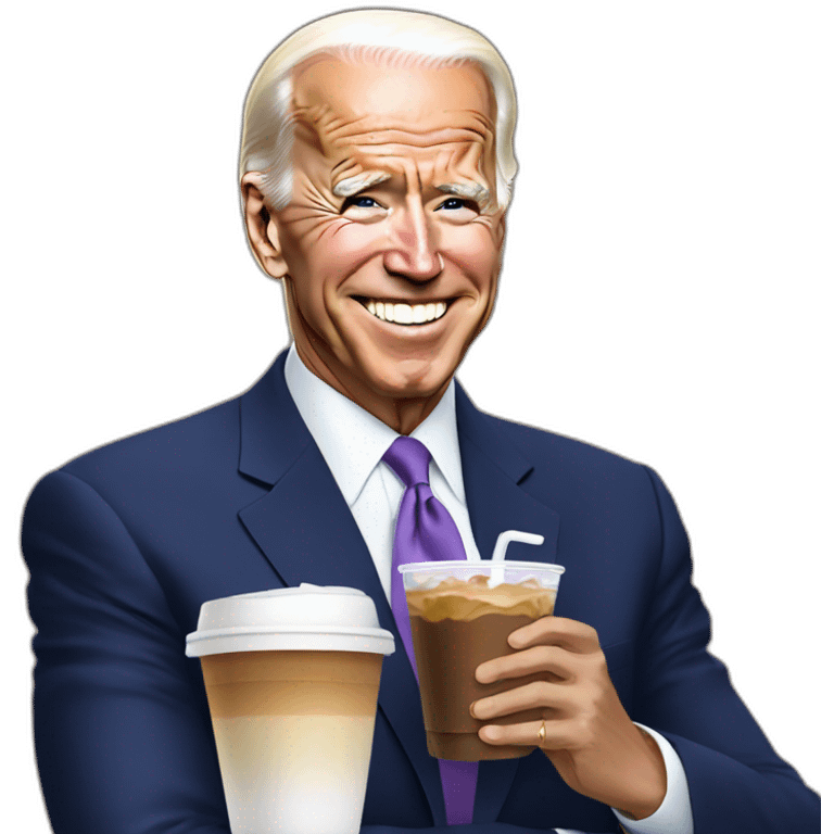 Joe Biden + iced coffee + gays emoji