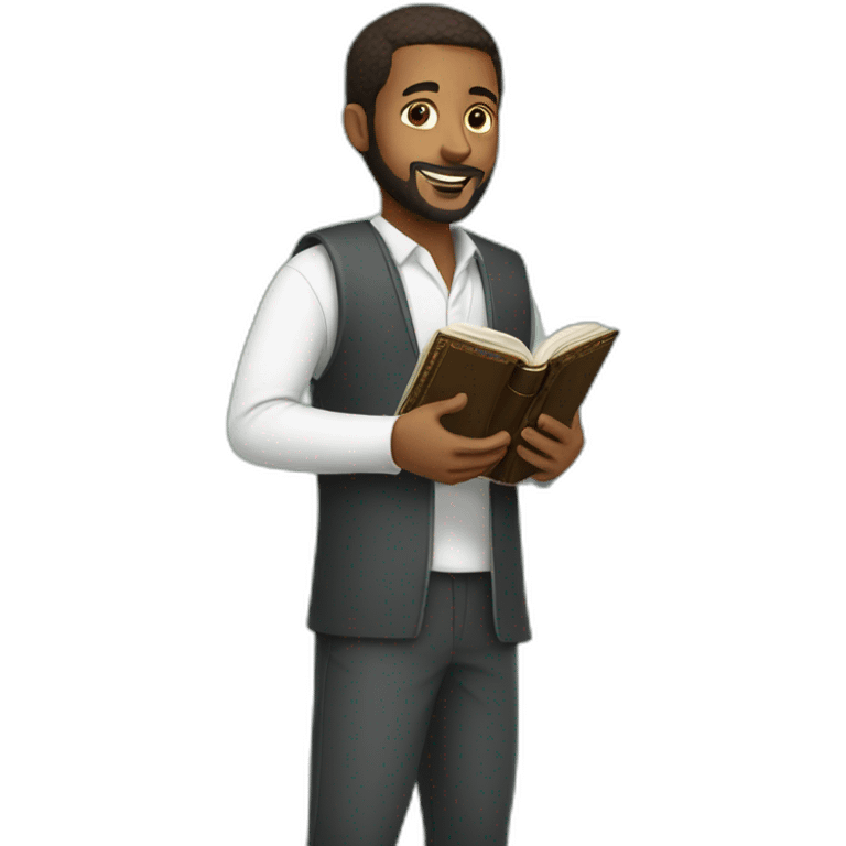 A man holding the Quran emoji