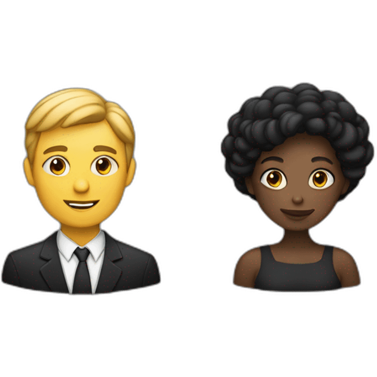 Un homme noir et une femme noire qui se font un câlin emoji