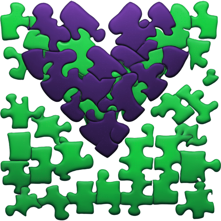 Black green burple puzzle hearttheartt emoji