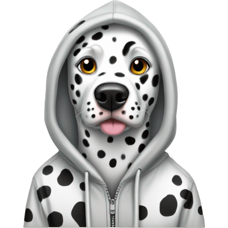 dalmatian wearing a hoodie emoji