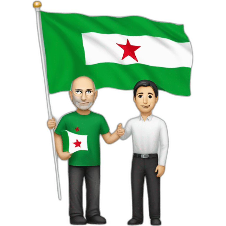 Steve jobs holding algerian flag emoji