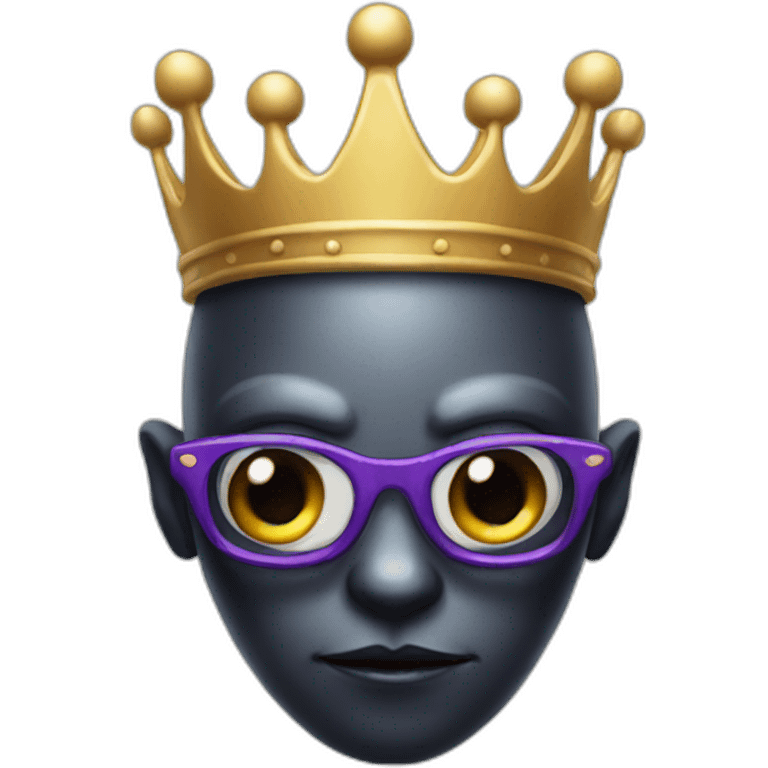 dark alien with glasses and a crown emoji