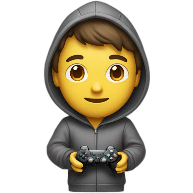 Guy with a hoodie playing with a game controller  emoji