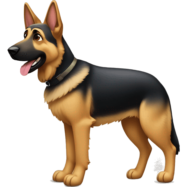 german shepherd paseando emoji