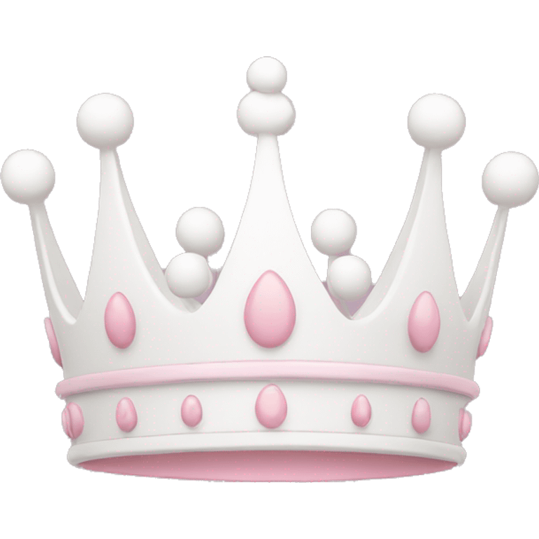 White and pastel pink crown emoji