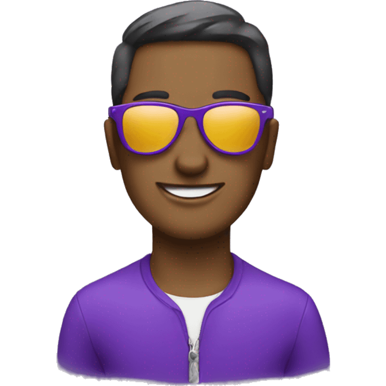 purple emoji wearing sunglasses emoji