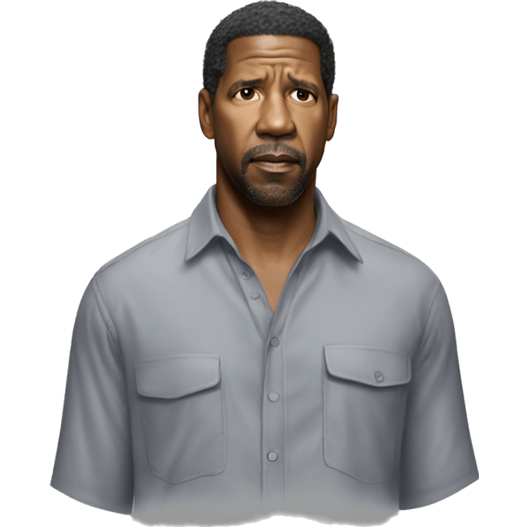 hyper realistic denzel washington wearing shirt emoji