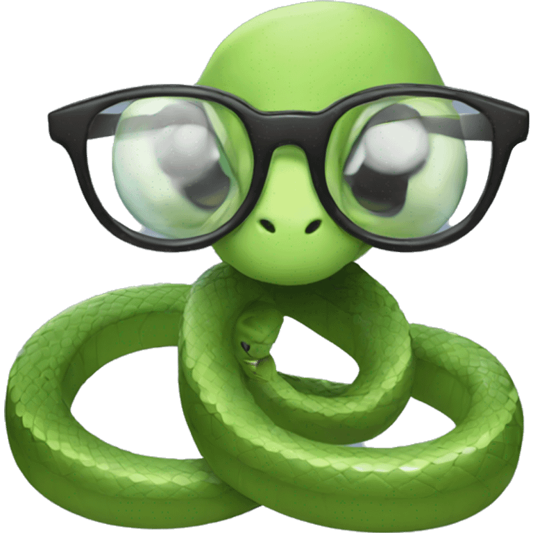 Snake have wings and wear glasses emoji