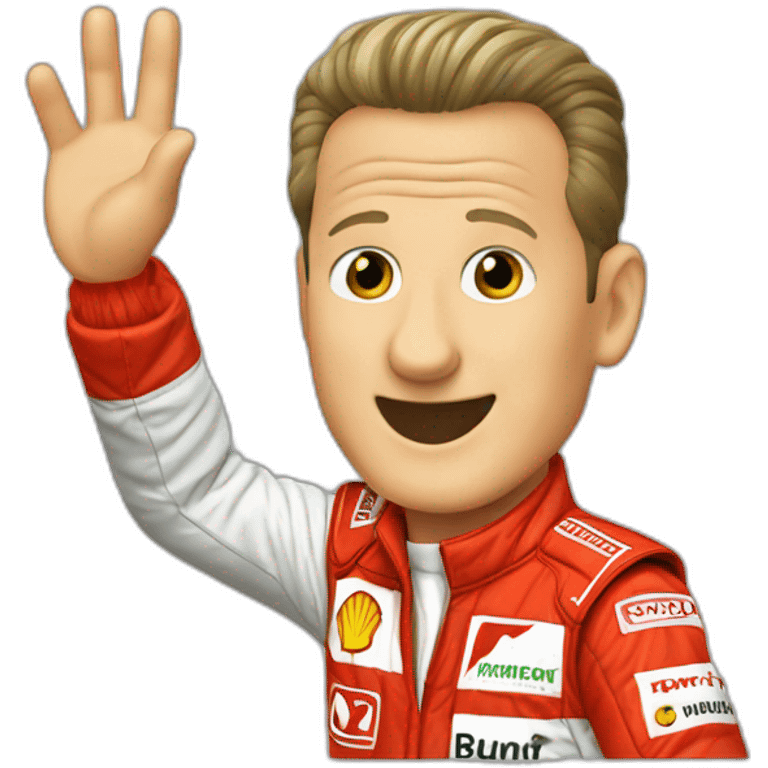 Michael Schumacher waving emoji