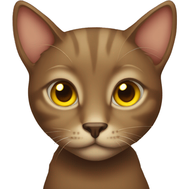 Brown cat with yellow eyes  emoji