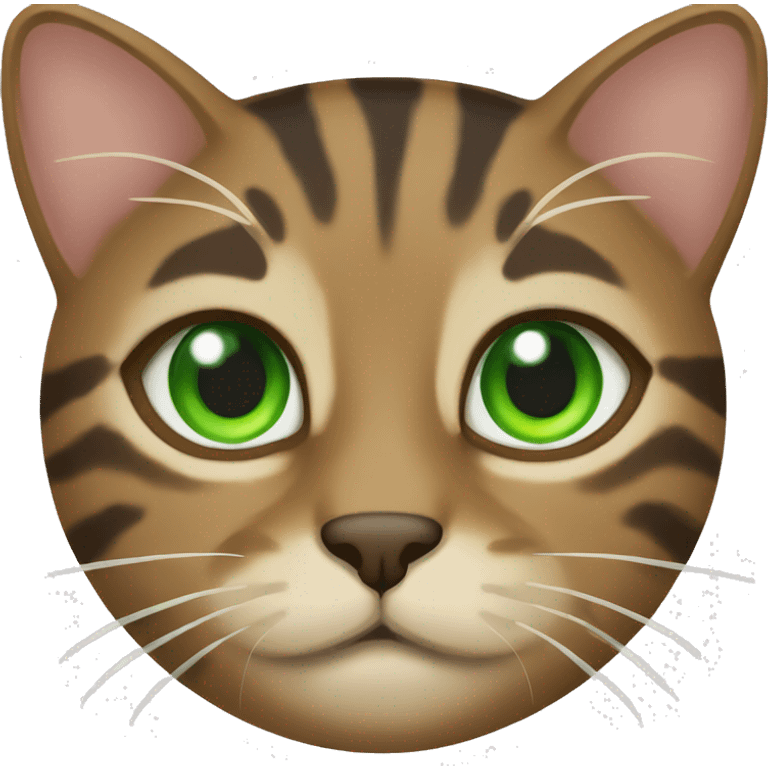 Brown tabby cat with green eyes emoji