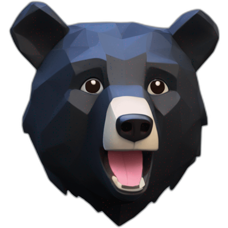 Happy Lowpoly black bear with flsg ua emoji