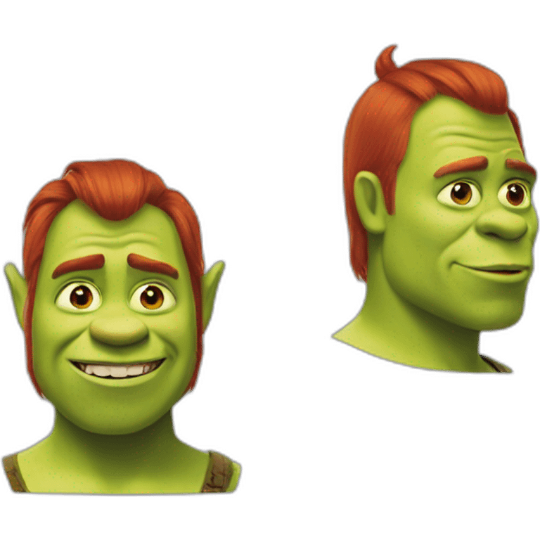 Shrek with red hair emoji