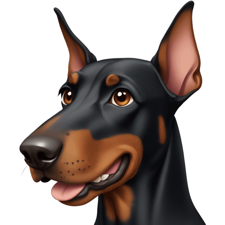 Doberman with cropped ears emoji