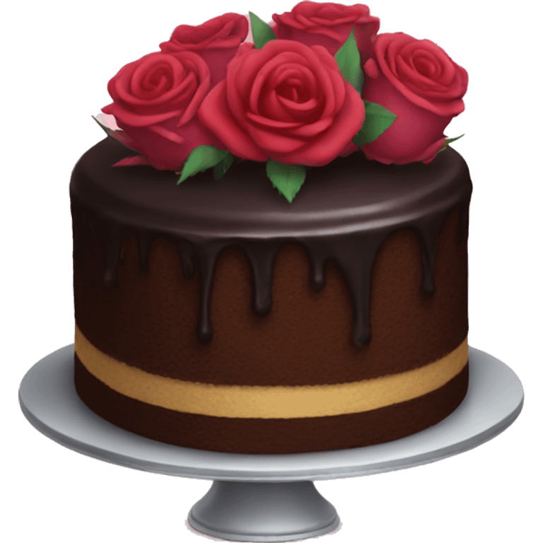 Dark Cake with roses  emoji