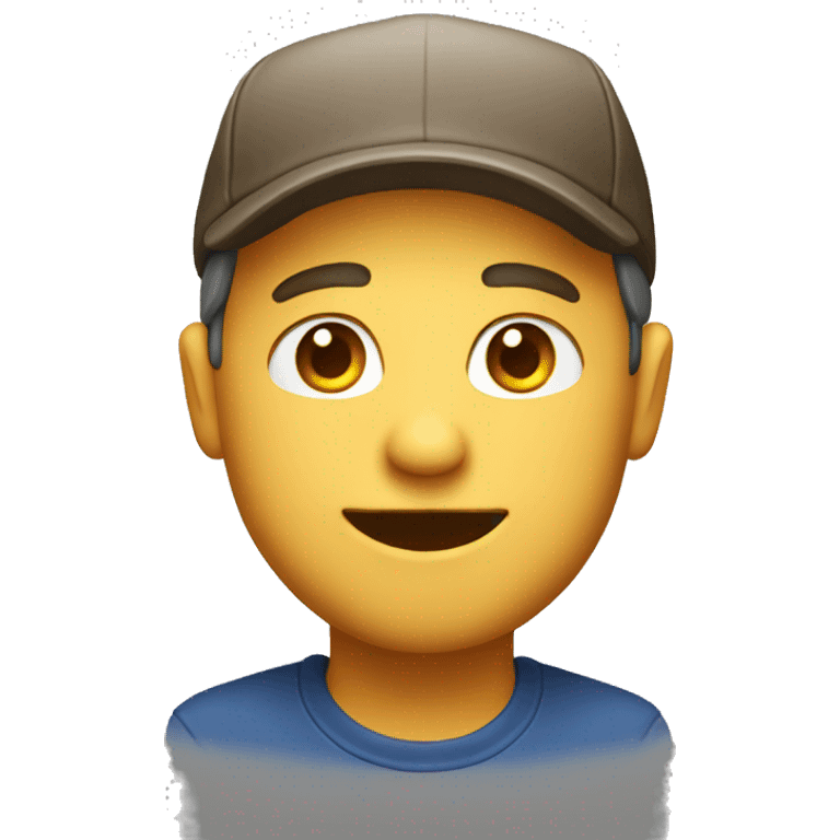 man with cap on winking  emoji