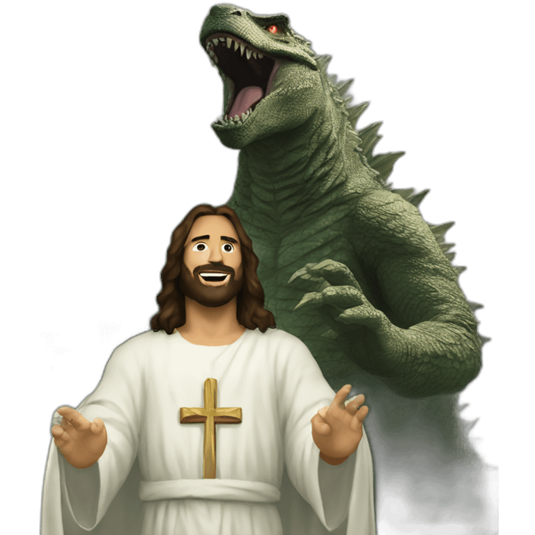 godzilla as jesus christ emoji