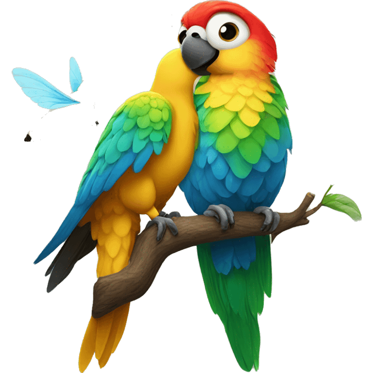 Parrot and bee emoji