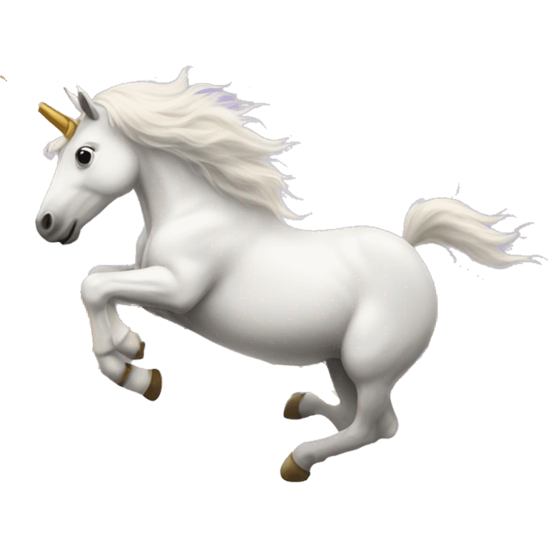 Unicorn jumping over a rainbow  emoji