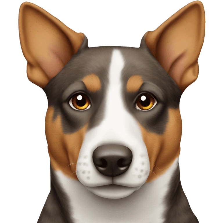 Brown tan cattle dog with a thin white nose stripe emoji