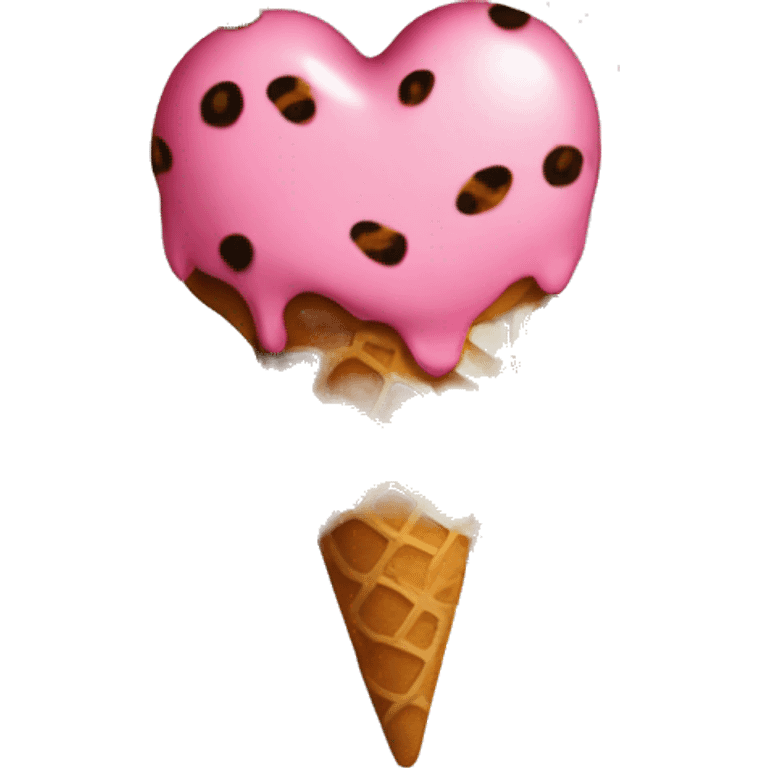 leopard print heart with  a ice cream emoji