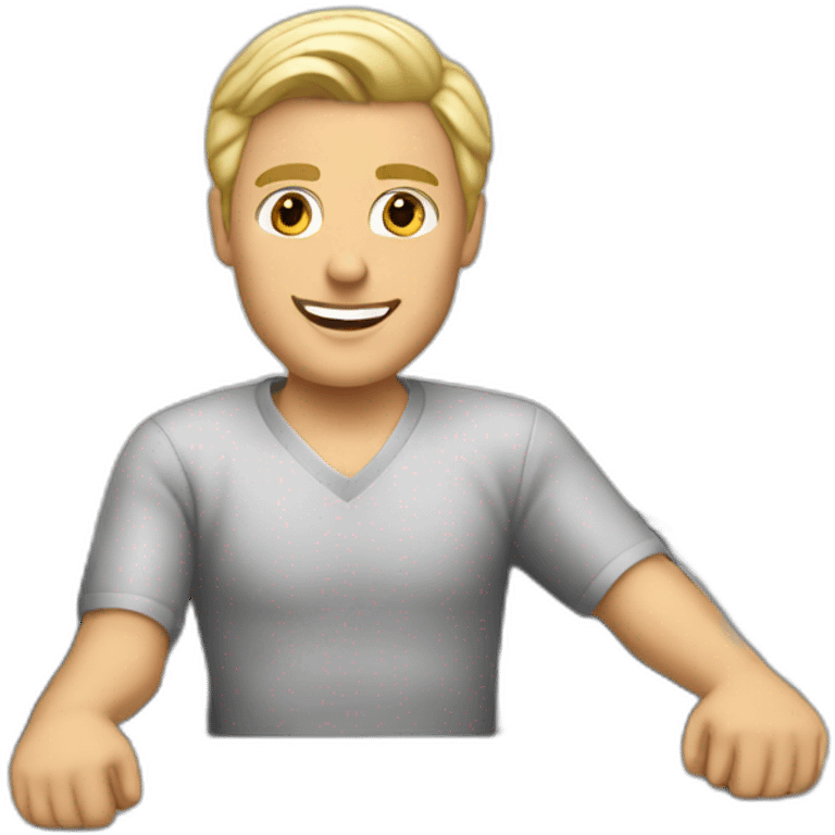 blonde man sitting in silver merCedes car emoji