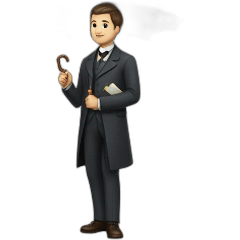 teacher from the 19th century Russian empire with an umbrella and in a suit emoji