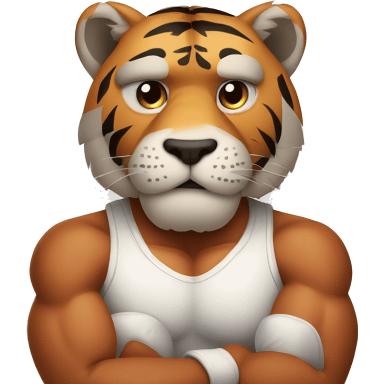 Tiger boxer with his arms crossed emoji