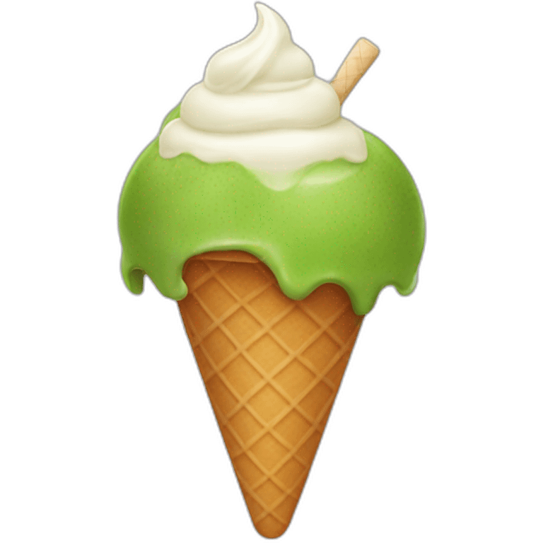 Kiwi ice cream emoji