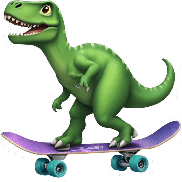 Dinosaur on a skate emoji