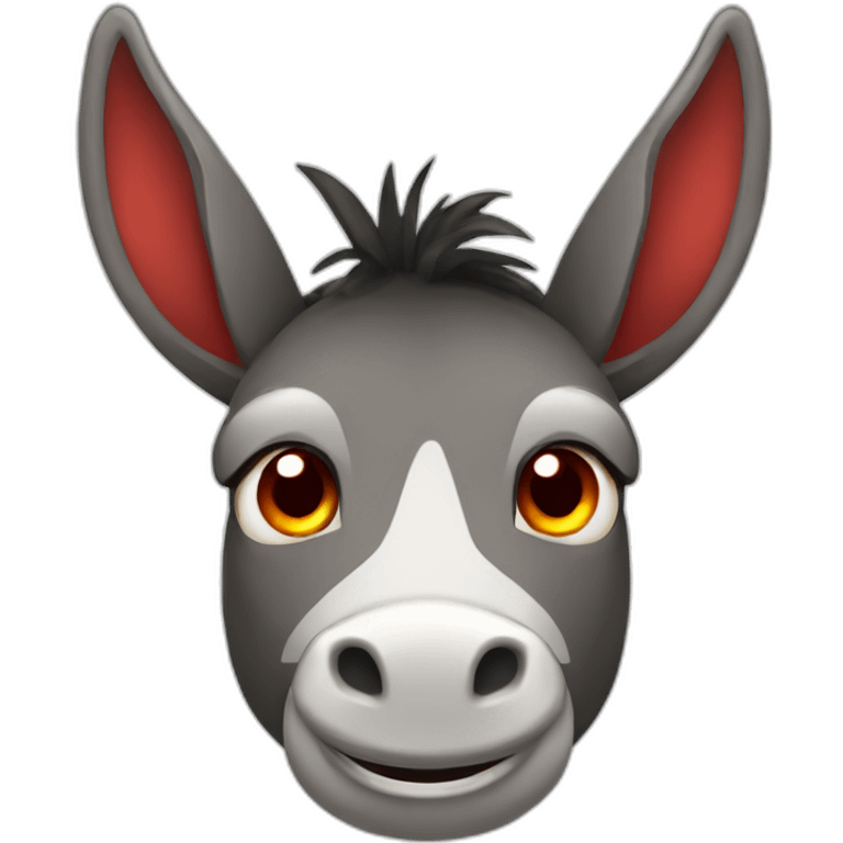 Red eyed smiley donkey emoji