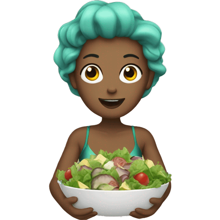 Mermaid eating salad emoji