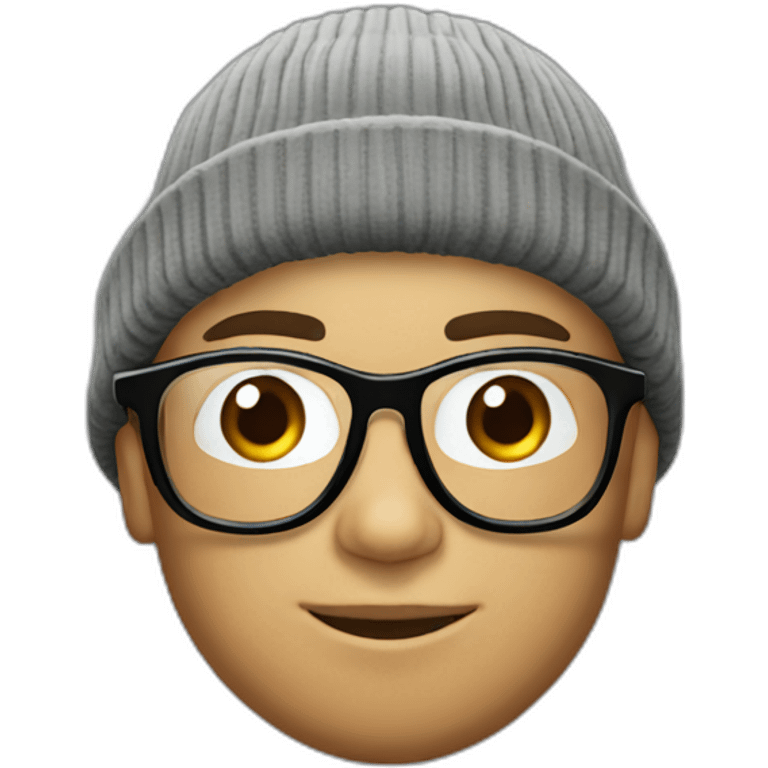 Ronaldo head with black beanies and glasses emoji