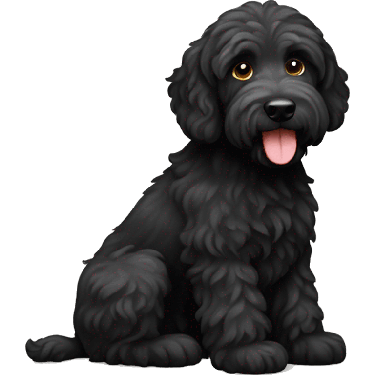 Black labradoodle dog emoji