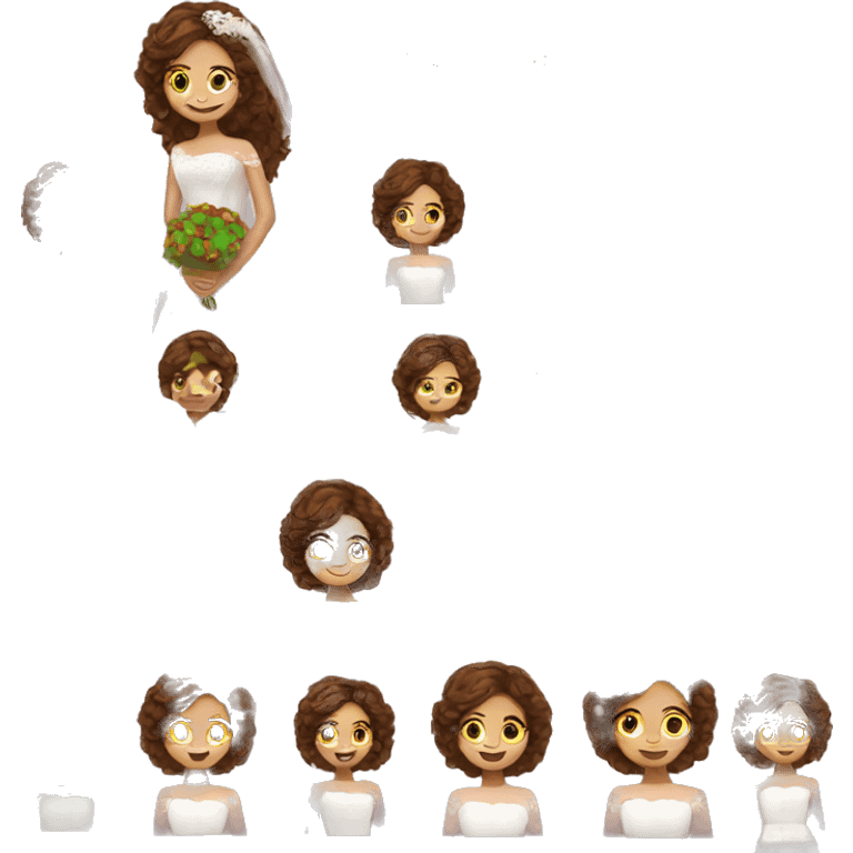 brown hair bride emoji