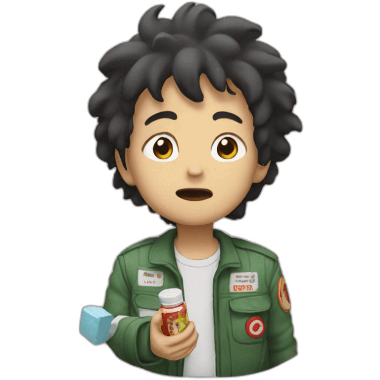 Akira eating pills emoji