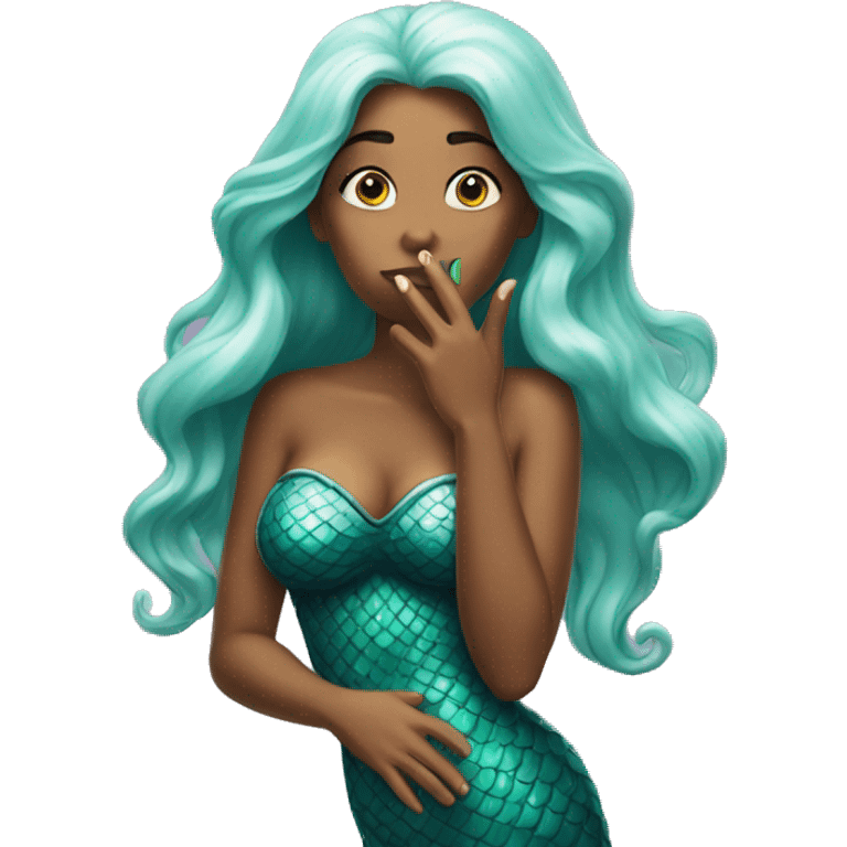 mermaid blowing kisses  emoji