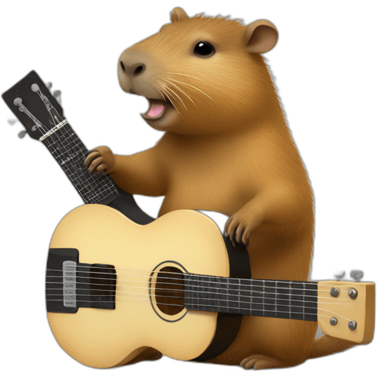 capybara playing electro guitar emoji