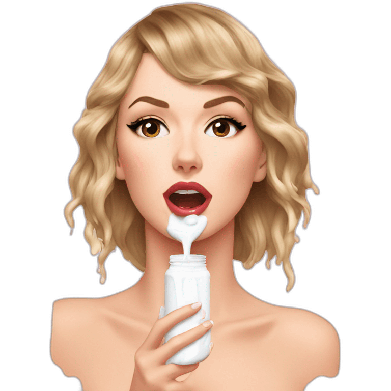 taylor-swift-selfie-milk-on-face-dripping emoji