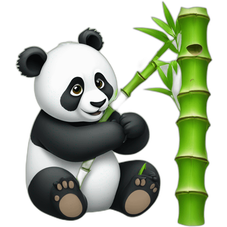 panda with bamboo emoji