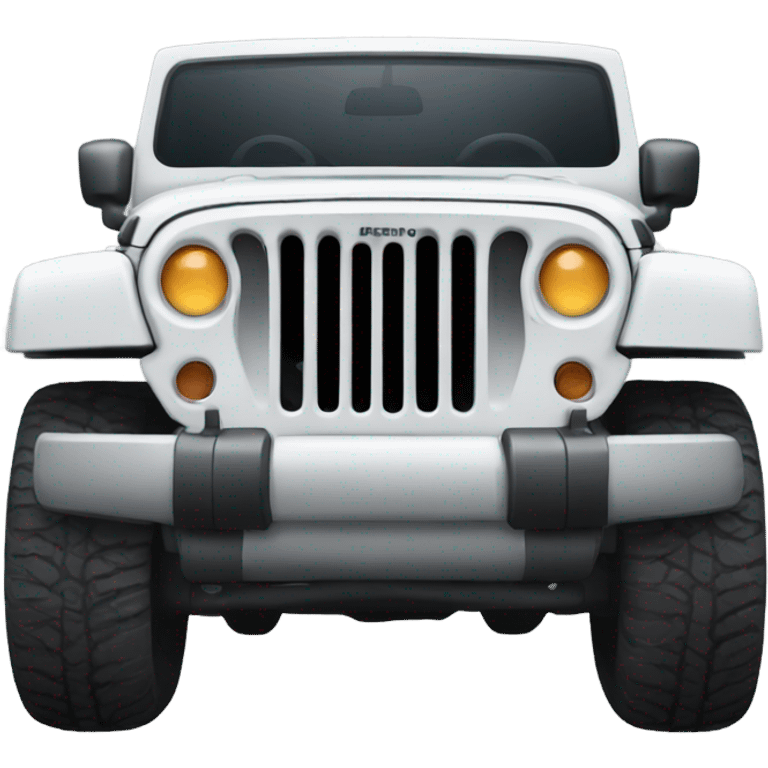 front view of a white jeep emoji