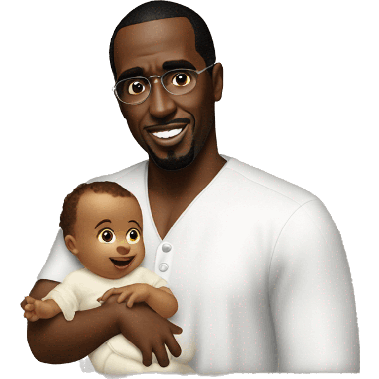 P diddy with a baby and oil emoji