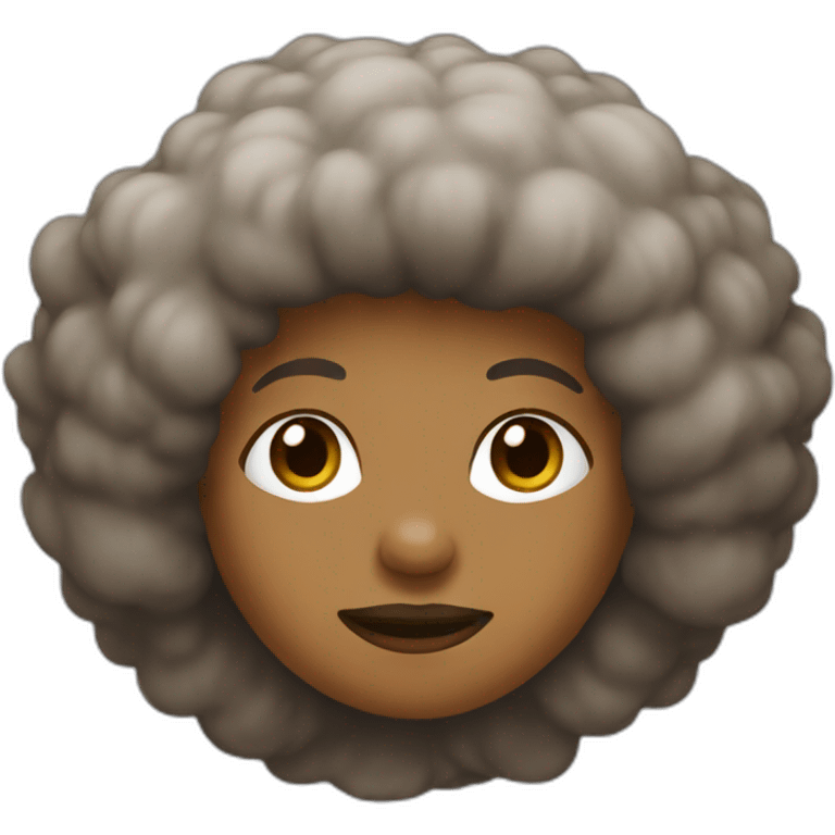 Metisse with a Brown afro emoji