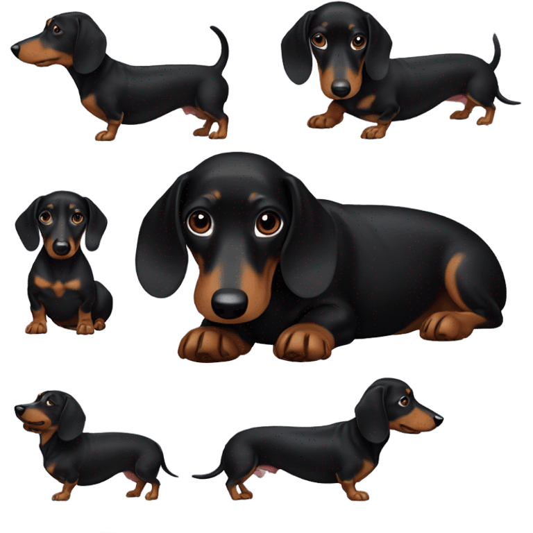 all black weiner dog emoji